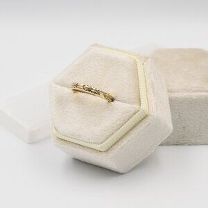 14K Forget-Me-Not Two-Tone Gold band